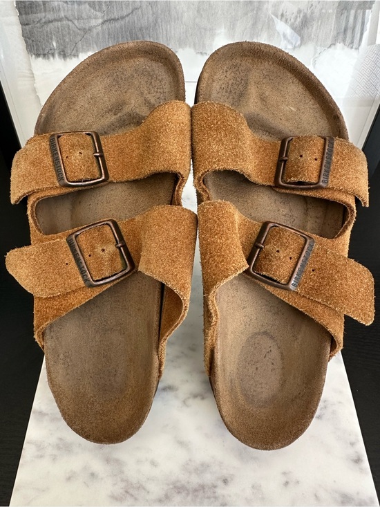 Birkenstock Shoes - Birkenstock Classic Double-Strap Arizona Suede Sandals - Size 37/6.5